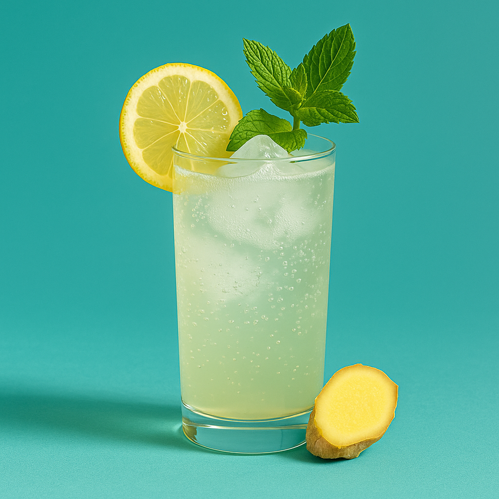 Glas citroensap met gember