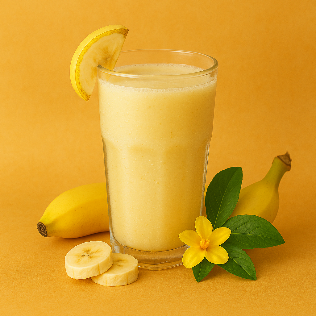 Glas romig bananensap